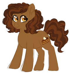 Size: 1024x1069 | Tagged: safe, artist:azure-art-wave, derpibooru import, oc, oc:chocolate cake, earth pony, pony, female, mare, offspring, parent:cheese sandwich, parent:pinkie pie, parents:cheesepie, simple background, solo, transparent background