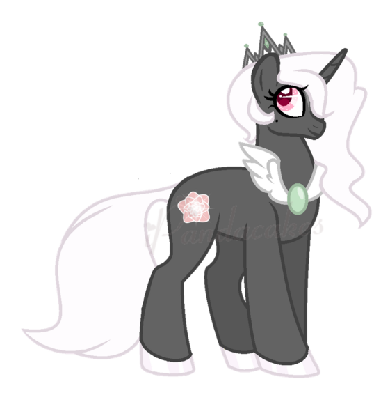 Size: 900x963 | Tagged: safe, artist:ipandacakes, derpibooru import, oc, oc:gardenia glory, unicorn, base used, crown, female, jewelry, mare, offspring, parent:good king sombra, parent:king sombra, parent:princess celestia, parents:celestibra, regalia, simple background, solo, transparent background, watermark