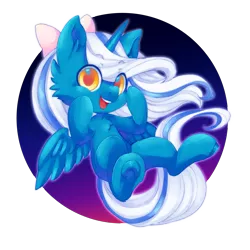 Size: 4093x4093 | Tagged: adorabelle, alicorn, alicorn oc, artist:yamikonek0, bow, cheek fluff, chest fluff, chibi, cute, derpibooru import, female, flowing mane, flowing tail, hair bow, horn, mare, oc, oc:fleurbelle, safe, wings, yellow eyes