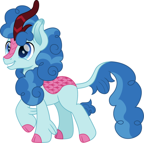 Size: 1407x1400 | Tagged: safe, artist:cloudyglow, derpibooru import, party favor, kirin, cute, favorbetes, kirinified, raised hoof, simple background, solo, species swap, transparent background, weapons-grade cute