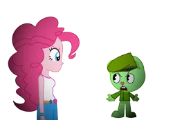 Size: 1252x871 | Tagged: safe, derpibooru import, pinkie pie, equestria girls, legend of everfree, clothes, duo, female, flippy, happy tree friends, male, simple background, transparent background