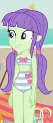 Size: 2048x4757 | Tagged: safe, derpibooru import, screencap, starlight, equestria girls, equestria girls series, lost and found, beach, bikini, clothes, cropped, high waisted bikini, solo, swimsuit