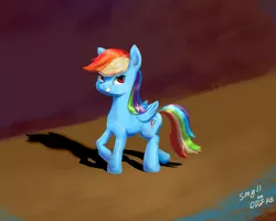 Size: 1280x1024 | Tagged: safe, artist:smg11-on-ddjrb, derpibooru import, rainbow dash, pegasus, pony, female, mare, shadow, smiling