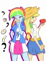 Size: 2100x2800 | Tagged: safe, artist:time sss, derpibooru import, applejack, rainbow dash, equestria girls