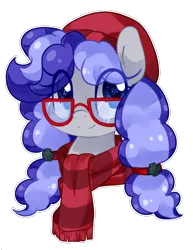 Size: 1000x1295 | Tagged: safe, artist:loyaldis, derpibooru import, oc, oc:cinnabyte, unofficial characters only, adorkable, beanie, clothes, cute, dork, glasses, hat, heart eyes, pigtails, scarf, simple background, solo, transparent background, wingding eyes