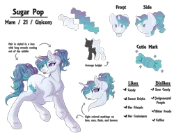 Size: 6000x4704 | Tagged: safe, artist:amazing-artsong, derpibooru import, oc, oc:sugar pop, pony, unicorn, absurd resolution, female, mare, one eye closed, reference sheet, simple background, solo, tongue out, transparent background, wink