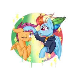 Size: 2000x2000 | Tagged: safe, artist:redheartponiesfan, derpibooru import, rainbow dash, scootaloo, pegasus, pony, growing up is hard to do, the last problem, bust, duo, female, head pat, mare, older, older rainbow dash, older scootaloo, pat, petting, scootalove, simple background, transparent background, wings