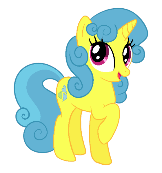 Size: 565x606 | Tagged: safe, alternate version, artist:abealy2, derpibooru import, lemon hearts, pony, unicorn, alternate hairstyle, cute, female, lemonbetes, looking at you, mare, raised hoof, simple background, solo, transparent background, weapons-grade cute