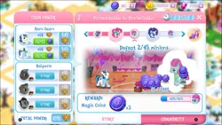 Size: 1287x725 | Tagged: 8-bit (character), azure velour, derpibooru import, flashdancer, gaffer, gameloft, gizmo, limited time story, magic coins, pinkie pie, princess cadance, rarity, safe, shining armor, you had one job