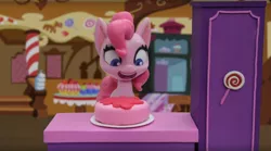 Size: 1674x934 | Tagged: safe, derpibooru import, screencap, pinkie pie, earth pony, pony, cake off, my little pony: pony life, my little pony: stop motion short, cake, food, stop motion