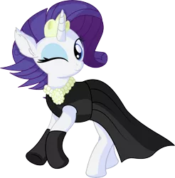 Size: 6525x6621 | Tagged: safe, artist:cyanlightning, derpibooru import, rarity, pony, unicorn, the gift of the maud pie, .svg available, absurd resolution, alternate hairstyle, audrey hepburn, black dress, breakfast at tiffany's, clothes, cute, dress, elegant, evening gloves, female, gloves, gown, holly golightly, jewelry, jewels, little black dress, long gloves, mare, necklace, pearl necklace, raribetes, simple background, smiling, solo, svg, tiara, transparent background, vector