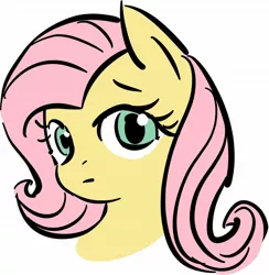 Size: 1280x1312 | Tagged: safe, artist:qq961130277, derpibooru import, fluttershy, pony, bust, female, looking at you, mare, sidemouth, simple background, solo, white background