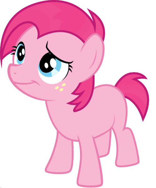 Size: 1920x2314 | Tagged: safe, derpibooru import, edit, vector edit, babs seed, pinkie pie, earth pony, ponyar fusion, female, filly, freckles, fusion, recolor, simple background, smiling, solo, transparent background, vector