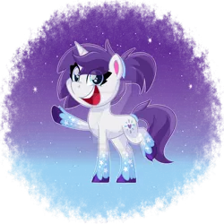 Size: 1280x1279 | Tagged: safe, artist:missmele-madness, derpibooru import, oc, oc:indigo wire, pony, unicorn, my little pony: pony life, deviantart watermark, female, mare, obtrusive watermark, rainbow power, solo, watermark