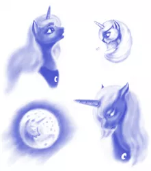 Size: 900x1017 | Tagged: safe, artist:grayma1k, derpibooru import, princess luna, alicorn, pony, bust, mare in the moon, monochrome, moon, s1 luna, sketch, sketch dump, solo