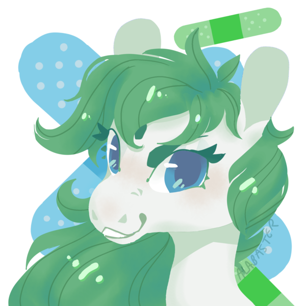 Size: 2000x2000 | Tagged: safe, artist:alabasterpeony, derpibooru import, oc, oc:beryl, oc:beryl (smhac), unofficial characters only, earth pony, bandage, eyelashes, simple background, solo, transparent background