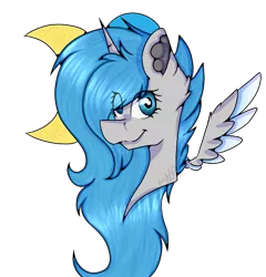 Size: 572x597 | Tagged: safe, artist:chazmazda, derpibooru import, oc, alicorn, pony, art, bust, cartoon, commission, commissions open, digital art, horn, outline, portrait, solo, wings