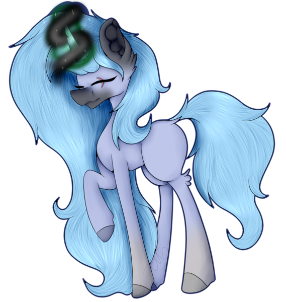 Size: 1940x2047 | Tagged: safe, artist:chazmazda, derpibooru import, oc, unofficial characters only, pony, unicorn, art, cartoon, commission, commissions open, digital art, eye scar, eyes closed, fullbody, glowing horn, horn, outline, raised hoof, scar, simple background, solo, transparent background