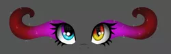 Size: 1189x380 | Tagged: safe, artist:chazmazda, derpibooru import, oc, unofficial characters only, alicorn, pony, art, cartoon, commission, commissions open, digital art, eye, eyes, heterochromia, mismatched eyes, slit eyes, solo, sombra eyes