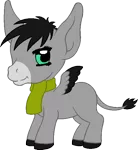 Size: 552x600 | Tagged: artist:chili19, clothes, colored hooves, derpibooru import, donkey, hybrid, mule, oc, oc:chili, safe, scarf, simple background, solo, transparent background, unofficial characters only, wings