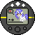Size: 50x50 | Tagged: safe, artist:theironheart, derpibooru import, vinyl scratch, pony, unicorn, animated, base used, bouncing, crossover, female, filly, filly vinyl scratch, gif, heart, pictogram, pixel art, pokewalker, pokémon, simple background, solo, transparent background, younger