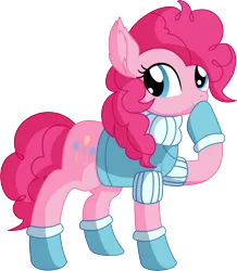 Size: 6090x6976 | Tagged: safe, artist:cyanlightning, derpibooru import, pinkie pie, earth pony, pony, .svg available, absurd resolution, clothes, cute, diapinkes, dress, female, gloves, looking at you, mare, simple background, smiling, solo, svg, transparent background, vector, winter outfit