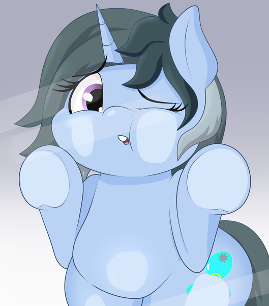 Size: 2900x3290 | Tagged: safe, artist:airsicksubset, deleted from derpibooru, derpibooru import, oc, oc:blitzy flair, pony, unicorn, against glass, chubby, female, glass, looking at you, mare, simple background, solo