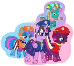 Size: 1149x1024 | Tagged: safe, artist:徐詩珮, derpibooru import, fizzlepop berrytwist, glitter drops, spring rain, tempest shadow, twilight sparkle, twilight sparkle (alicorn), alicorn, unicorn, series:sprglitemplight diary, series:sprglitemplight life jacket days, series:springshadowdrops diary, series:springshadowdrops life jacket days, alternate universe, base used, bisexual, broken horn, clothes, cute, equestria girls outfit, female, flying, glitterbetes, glitterlight, glittershadow, horn, lesbian, lifeguard spring rain, magic, paw patrol, polyamory, rainbow power, rainbow power-ified, shipping, simple background, sprglitemplight, springbetes, springdrops, springlight, springshadow, springshadowdrops, tempestbetes, tempestlight, transparent background