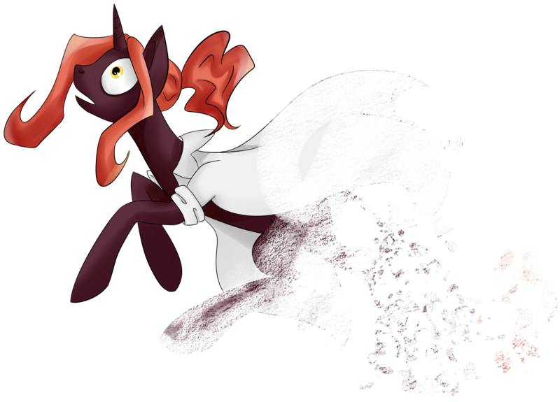 Size: 2205x1586 | Tagged: safe, artist:weird--fish, derpibooru import, oc, oc:wormhole, unofficial characters only, pony, unicorn, clothes, disintegration, robe, simple background, solo, this will end in death, transparent background