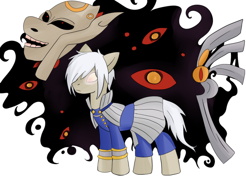 Size: 2048x1536 | Tagged: safe, artist:weird--fish, derpibooru import, ponified, pony, clothes, eye, eyes, mask, monster, ragnarok online, solo