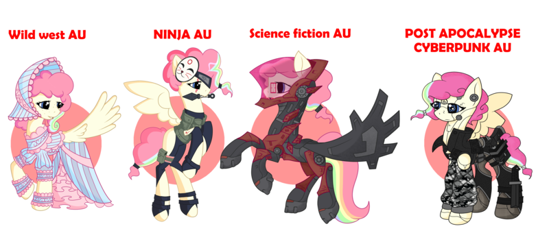 Size: 5226x2346 | Tagged: safe, artist:j053ph-d4n13l, derpibooru import, oc, oc:candy bytes, oc:cheery candy, oc:cheery kawaii, oc:cheery meadows, oc:hard-candy, unofficial characters only, cyborg, pegasus, pony, alternate hairstyle, alternate universe, armor, belt, boots, camouflage, clothes, commission, cyberpunk, dress, eye scar, female, flying, freckles, gun, handgun, headband, helmet, jacket, kabuki, knife, kunai, leather jacket, mare, mask, mouth hold, multicolored hair, ninja, pants, pistol, pouch, rainbow hair, raised hoof, scar, shoes, sleeveless, tattoo, vest, weapon