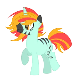 Size: 3200x3200 | Tagged: safe, artist:ponkus, derpibooru import, oc, oc:patch stripes, unofficial characters only, hybrid, unicorn, zebra, fallout equestria, image, png, simple background, solo, transparent background