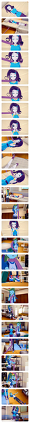 Size: 687x9482 | Tagged: semi-grimdark, artist:csxz, derpibooru import, rainbow dash, rarity, human, equestria girls, asphyxiation, awakening, bed, bedroom, choking, clothes, comic, damsel in distress, geode of shielding, hanging, hanging (by neck), hug, koikatsu, magical geodes, peril, sandals, scared, shocked, shoes, sleeping, sneakers, story in the source, strangling, tentacles