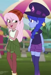 Size: 580x842 | Tagged: safe, derpibooru import, screencap, raspberry lilac, space camp (character), equestria girls, equestria girls series, sunset's backstage pass!, spoiler:eqg series (season 2), cropped, duo, walking