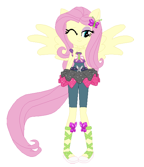 Size: 468x544 | Tagged: safe, artist:cathylility, artist:selenaede, derpibooru import, fluttershy, dance magic, equestria girls, spoiler:eqg specials, ballet slippers, base used, clothes, hairpin, one eye closed, pegasus wings, ponied up, pony ears, shoes, simple background, transparent background, wings