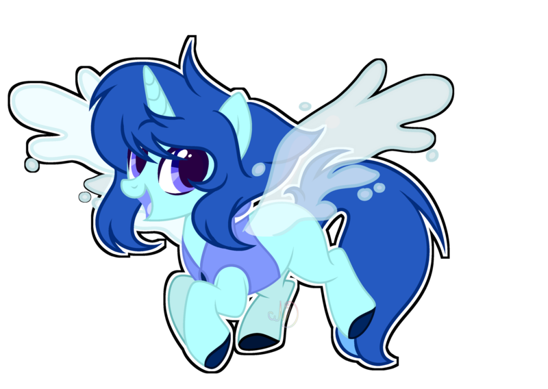 Size: 1920x1362 | Tagged: safe, artist:nighty-drawz, derpibooru import, oc, oc:lapis lazuli, gem pony, object pony, original species, pony, unicorn, artificial wings, augmented, female, gem, magic, magic wings, mare, simple background, solo, steven universe, transparent background, water wings, wings