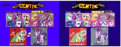 Size: 3946x1545 | Tagged: safe, derpibooru import, applejack, discord, fluttershy, pinkie pie, princess cadance, princess celestia, princess luna, rainbow dash, rarity, snowfall frost, spike, starlight glimmer, twilight sparkle, alicorn, draconequus, dragon, earth pony, pegasus, pony, unicorn, clothes, comparison, costume, dress, fight, gala dress, game, parody, super smash bros., video game