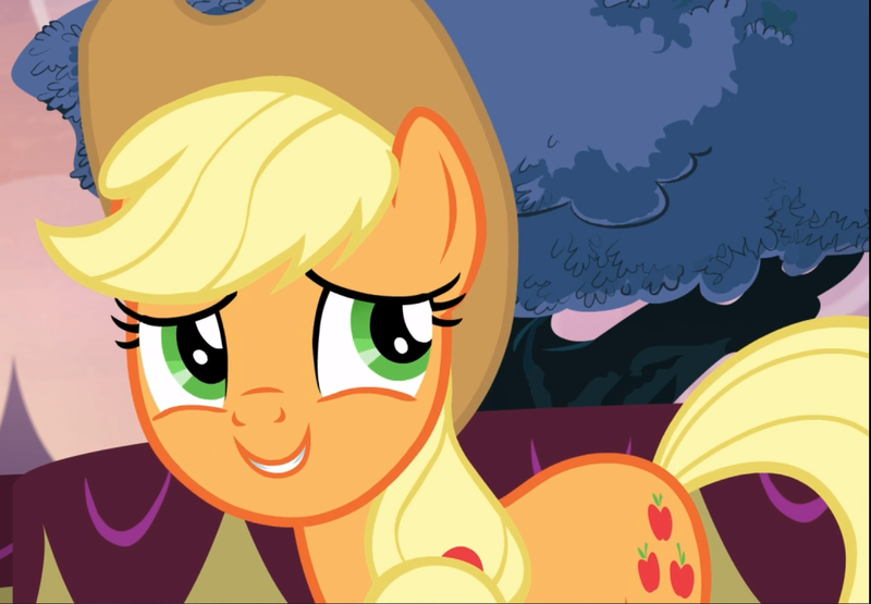 Size: 1352x938 | Tagged: safe, derpibooru import, screencap, applejack, earth pony, pony, honest apple, bashful, cropped, cute, female, jackabetes, mare, solo