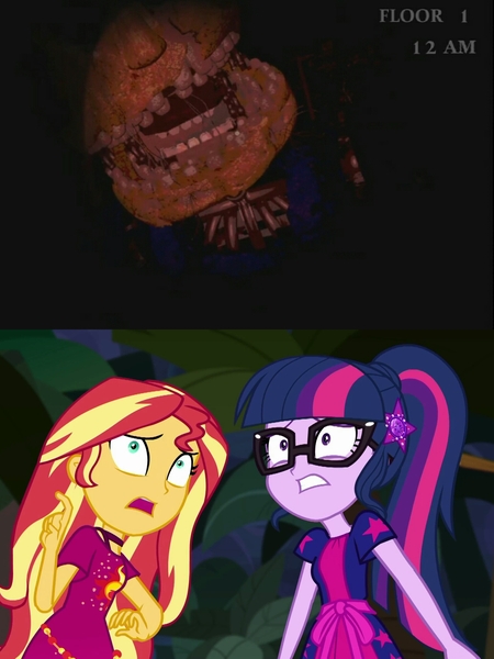 1822070 - animatronic, bfpfilms424, crossover, derpibooru import, edit,  edited screencap, equestria girls, equestria girls series, five nights at  freddy&#39;s, frankburt, lockjaw, safe, scared, sci-twi, scott cawthon,  screencap, shrunken pupils, spoiler ...