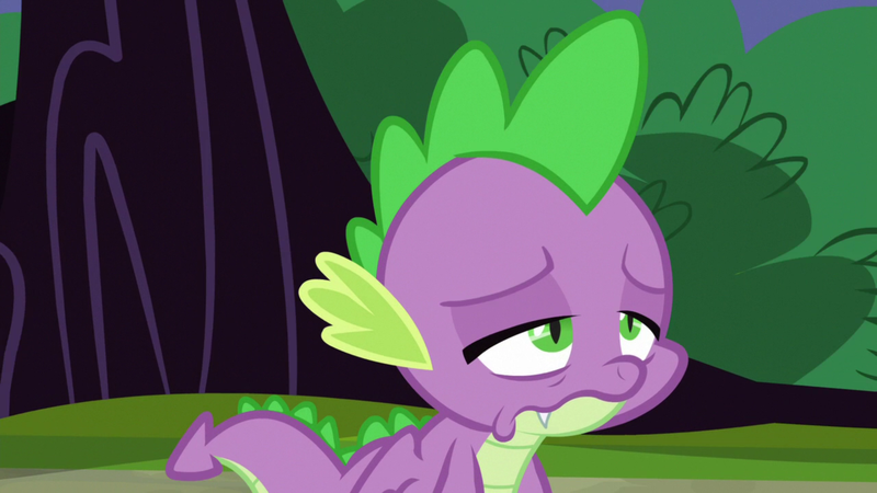 Size: 1920x1080 | Tagged: a trivial pursuit, derpibooru import, dragon, safe, screencap, solo, spike, tired, winged spike