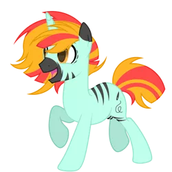 Size: 2400x2400 | Tagged: safe, artist:ponkus, derpibooru import, oc, oc:patch stripes, unofficial characters only, hybrid, unicorn, zebra, image, png, simple background, solo, transparent background