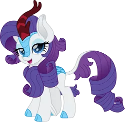 Size: 1500x1468 | Tagged: safe, artist:cloudyglow, derpibooru import, rarity, kirin, cloven hooves, colored hooves, cute, female, kirinified, lidded eyes, looking at you, movie accurate, quadrupedal, raribetes, simple background, solo, species swap, transparent background, weapons-grade cute