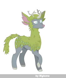 Size: 1348x1590 | Tagged: safe, artist:biglama, derpibooru import, deer, deer pony, original species, unicorn, horns, mythology, simple background, solo, transparent background, vector