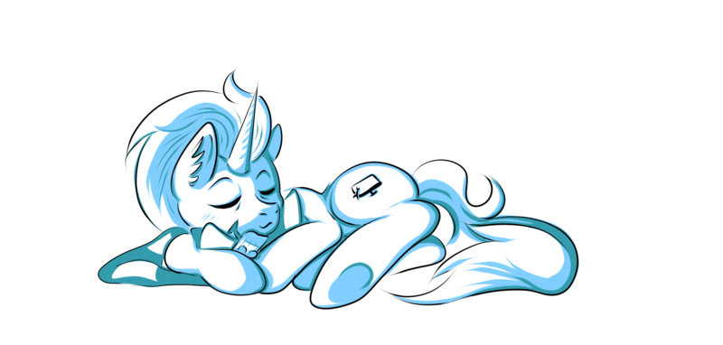 Size: 3973x1895 | Tagged: safe, artist:coco-drillo, derpibooru import, oc, oc:froster dune, unofficial characters only, pony, unicorn, artin' for good, clothes, dream, ear fluff, plushie, scarf, sleeping, solo, train, train plush