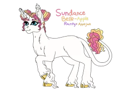 Size: 1280x922 | Tagged: safe, artist:bizaardwolf, derpibooru import, oc, oc:sundance belle-apple, unofficial characters only, classical unicorn, pony, unicorn, cloven hooves, female, leonine tail, magical lesbian spawn, mare, neck fluff, offspring, parent:applejack, parent:rarity, parents:rarijack, simple background, solo, transparent background, unshorn fetlocks