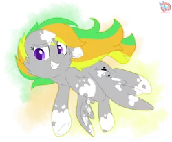 Size: 1968x1627 | Tagged: safe, artist:rainbow eevee, derpibooru import, oc, oc:odd inks, unofficial characters only, pegasus, pony, bright colours, colored skin, cute, cutie mark, female, looking at you, multicolored hair, pegasus oc, purple eyes, simple background, smiling, smiling at you, solo, spread wings, transparent background, wings