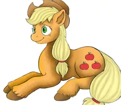 Size: 1089x951 | Tagged: safe, artist:anonymous, derpibooru import, applejack, earth pony, pony, /mlp/, 4chan, applejack's hat, cowboy hat, cute, drawthread, hat, hooves, jackabetes, simple background, solo, white background