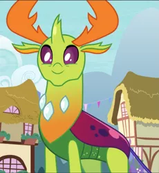 Size: 865x940 | Tagged: changedling, changeling, cropped, cute, derpibooru import, happy, king thorax, safe, screencap, solo, thorabetes, thorax, triple threat