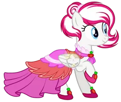 Size: 1280x1078 | Tagged: safe, artist:s-oujiisan, derpibooru import, oc, oc:cherry flame, unofficial characters only, pegasus, pony, clothes, dress, female, gala dress, mare, simple background, solo, transparent background, watermark