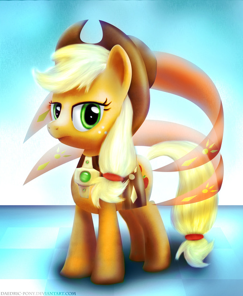 Size: 1866x2269 | Tagged: applejack, artist:daedric-pony, crossover, derpibooru import, megaman battle network, safe, serenade, solo